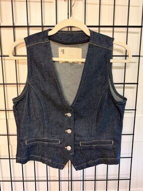 Anthropologie Pilcro Dark Denim Button Front Vest